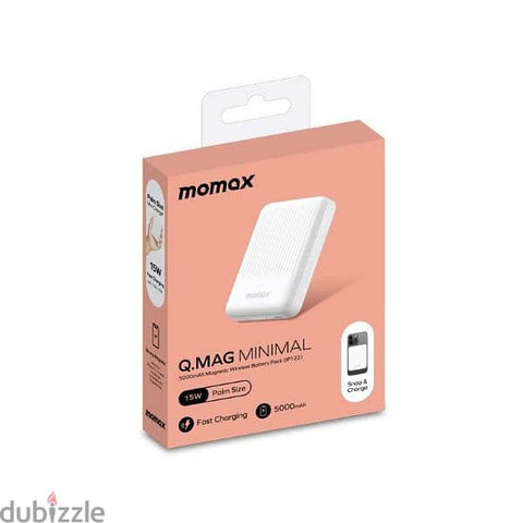 Momax Q.Mag Minimal 2 Magnetic Wireless Power Bank 5000mAh – Fast Charging Portable Charger